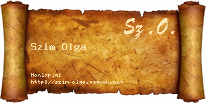 Szim Olga névjegykártya