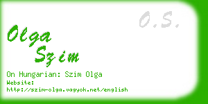 olga szim business card